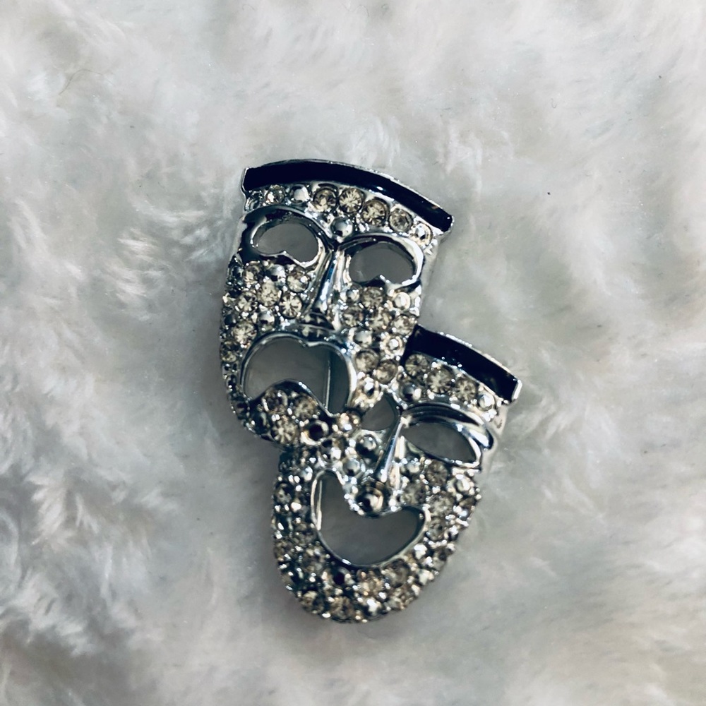Vintage Comedy/Tragedy Theater Mask Brooch
